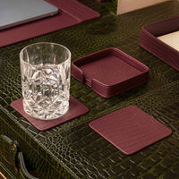 Sterling Croco Coasters Square Bordeaux
