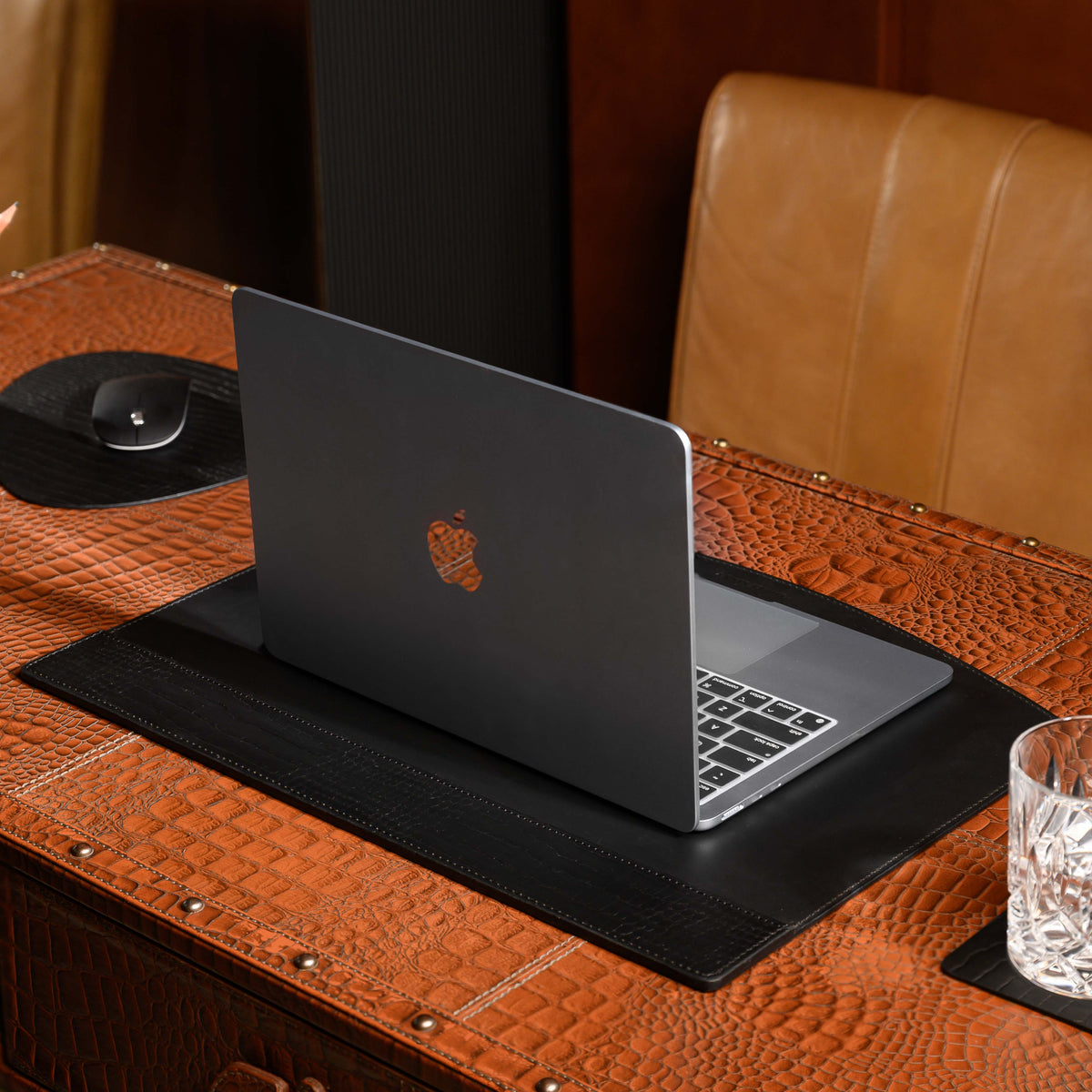 Sterling Croco Desk Blotter Black