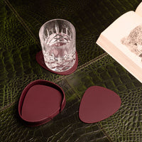 Sterling Classic Coasters Set Abstract Shape Bordeaux