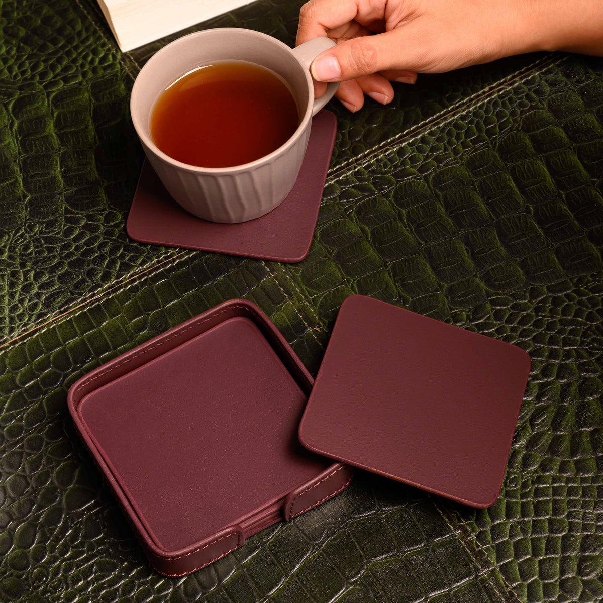 Sterling Classic Coasters Square Bordeaux