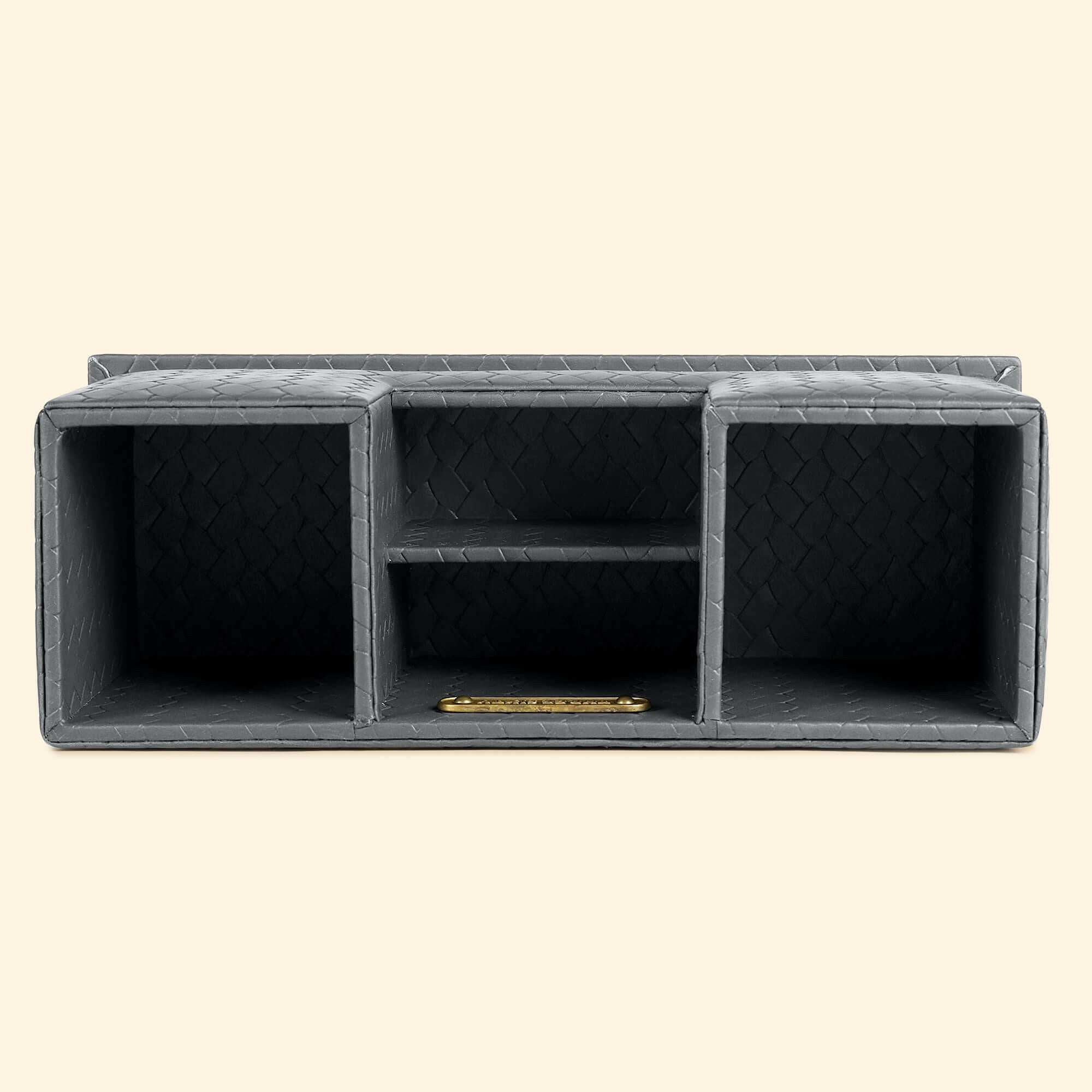 Entwine Desk Caddy Grey | Faux Leather Desk Organizers