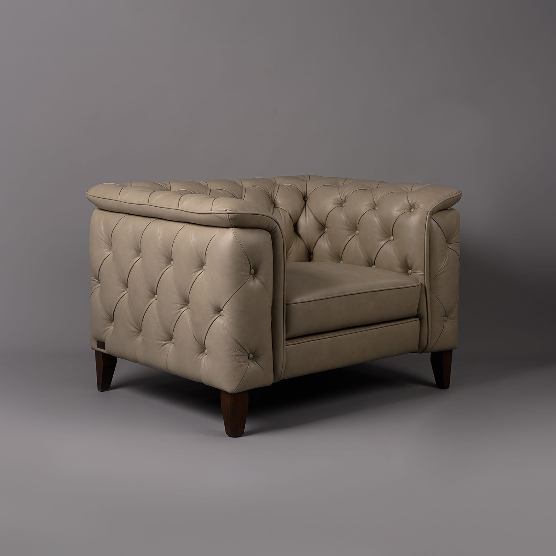 Exeter Chesterfield Single Seater Sofa Beige