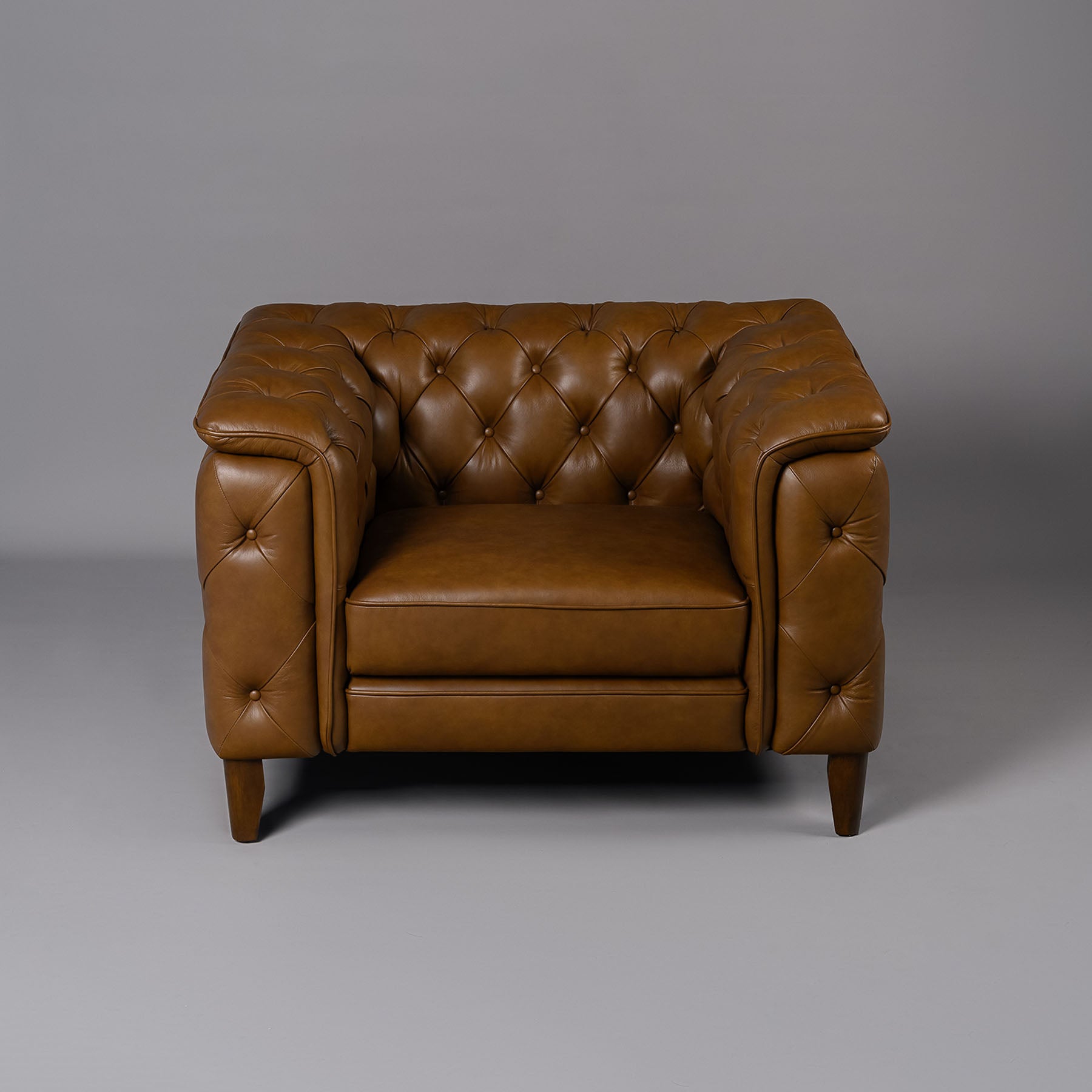 Exeter Chesterfield Single Seater Sofa Brown