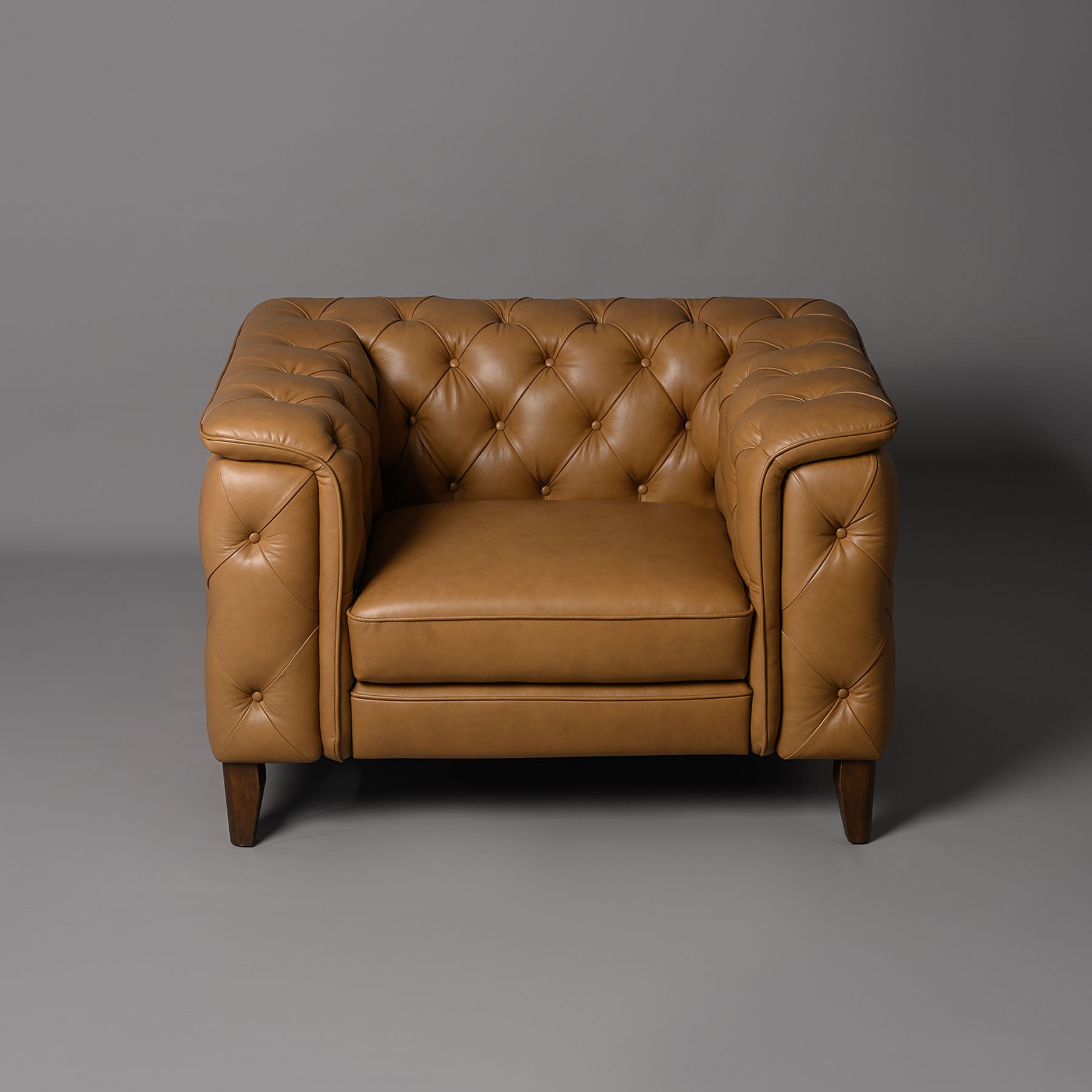 Exeter Chesterfield Single Seater Sofa Tan