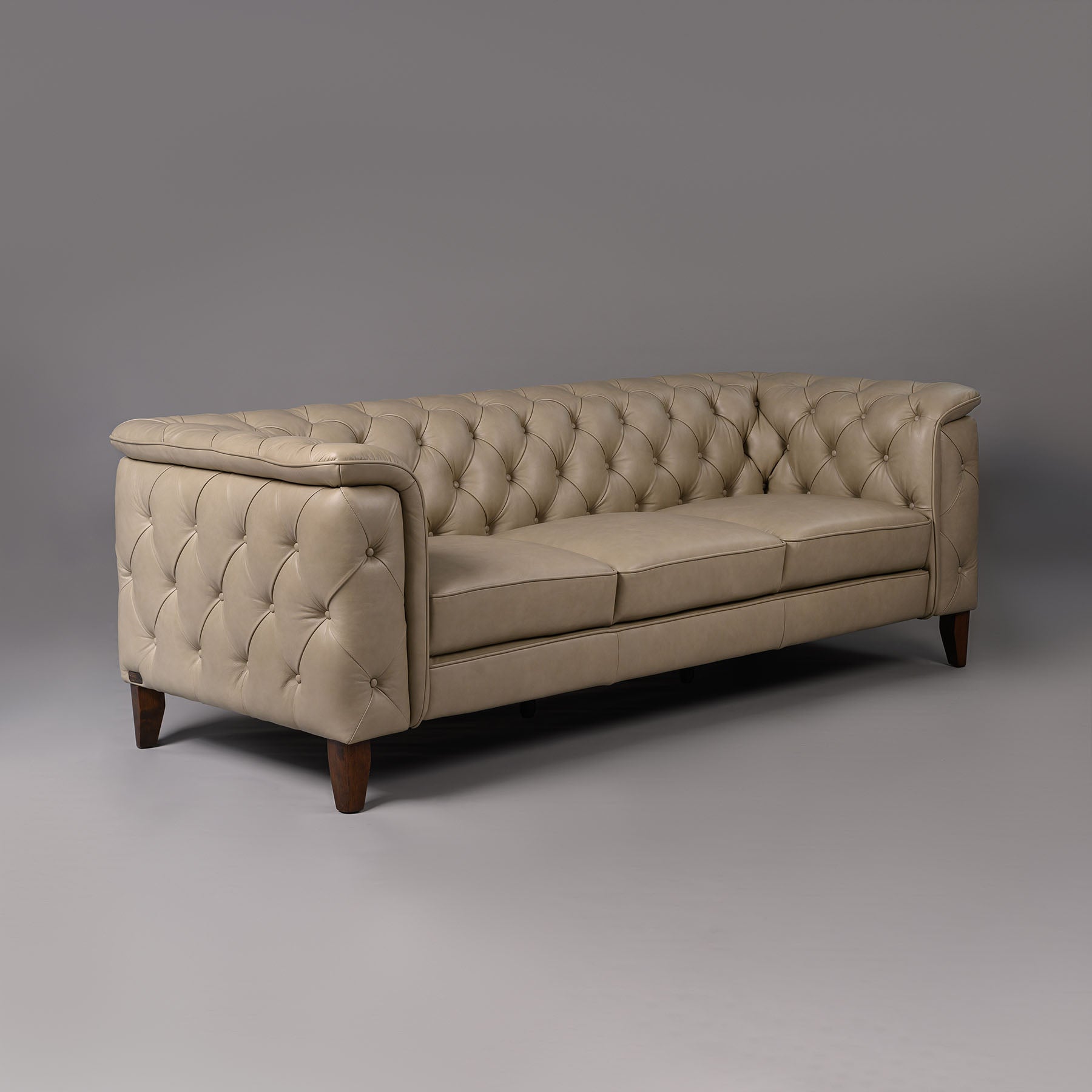 Exeter Chesterfield Three Seater Sofa Beige