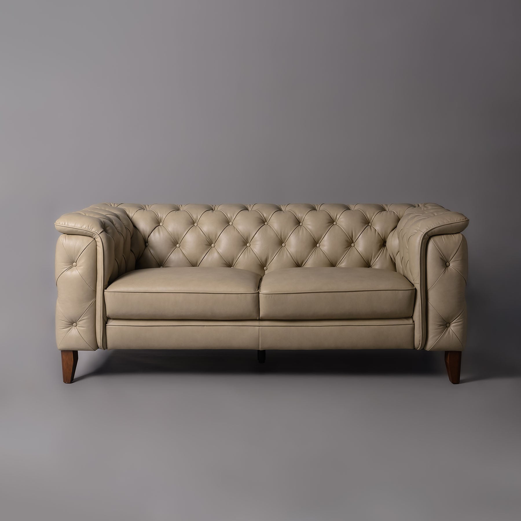 Exeter Chesterfield Two Seater Sofa Beige
