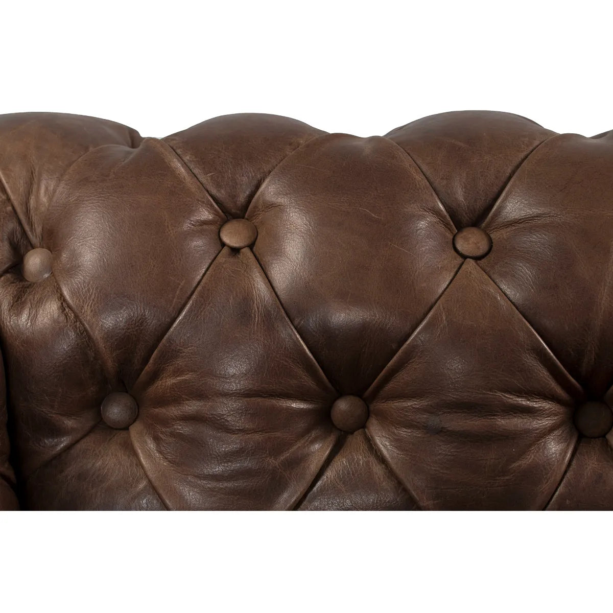 Genuine Leather Chesterfield Three Seater Sofa In Brown Colour