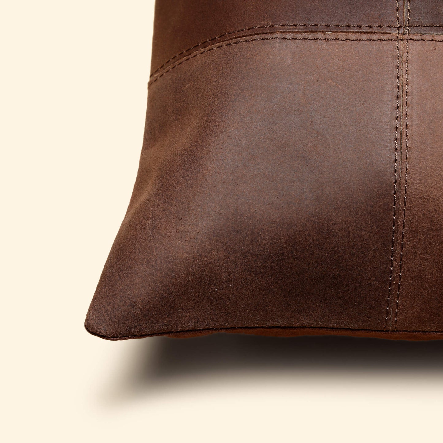 Genuine Leather Cushion-Brown
