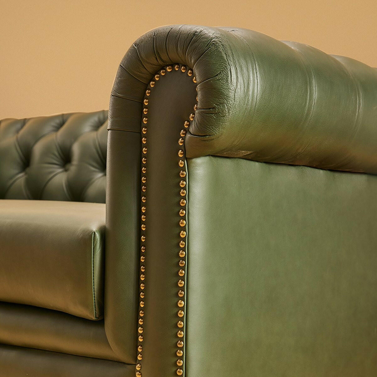 Genuine Leather Chesterfield Two Seater