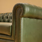 Genuine Leather Olive Green 2 Seater Chesterfield Sofa