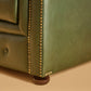 Genuine Leather Olive Green 2 Seater Chesterfield Sofa