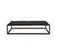 Genuine Leather Cushioned Bench In Black Colour