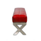 Genuine Leather Cushioned Bench In Red Colour