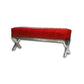 Genuine Leather Cushioned Bench In Red Colour