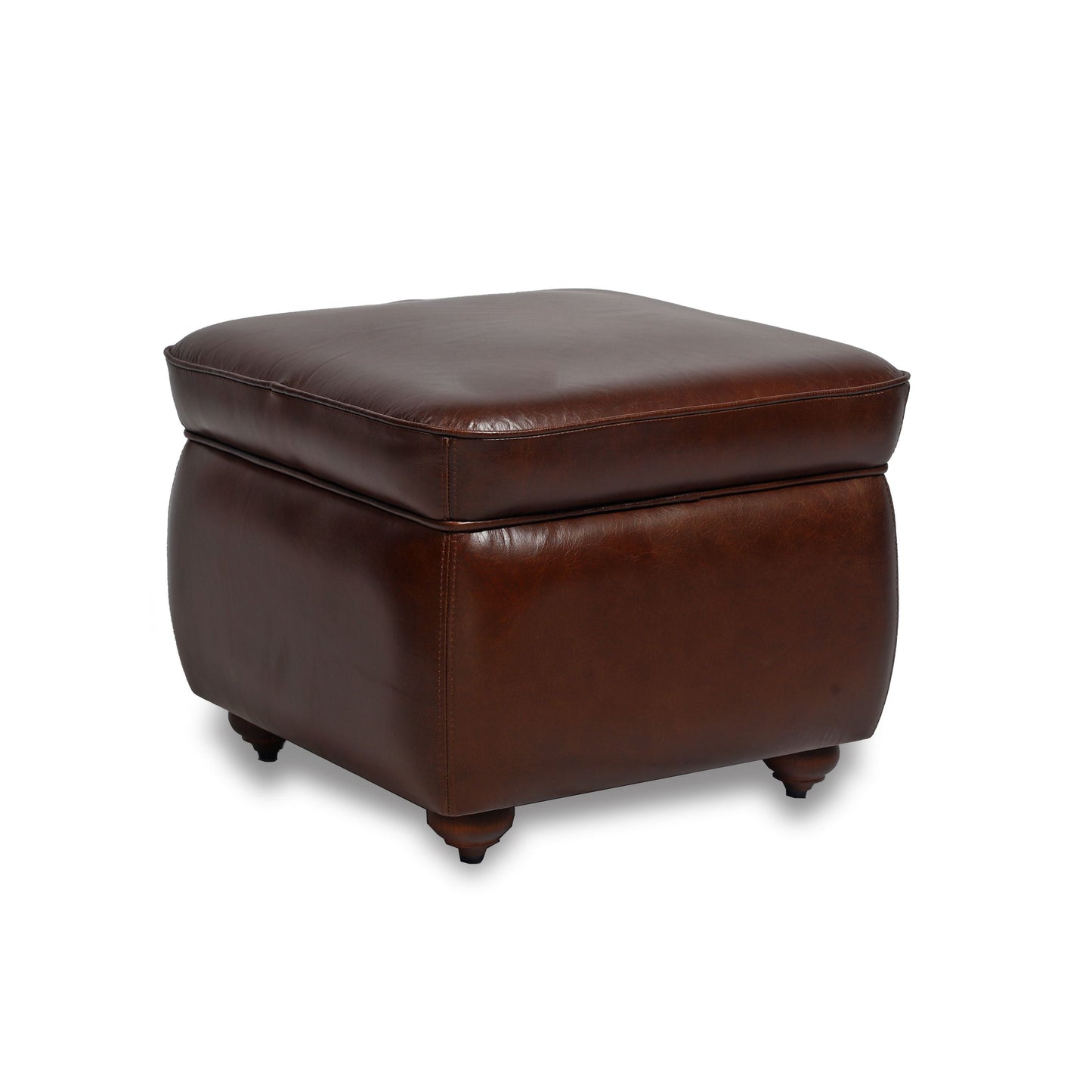 Genuine Leather Foot Stool In Brown Colour