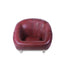Genuine Leather Low Seating Cushioned Chair In Burgundy Colour
