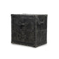 Genuine Leather Side Table In Grey Colour