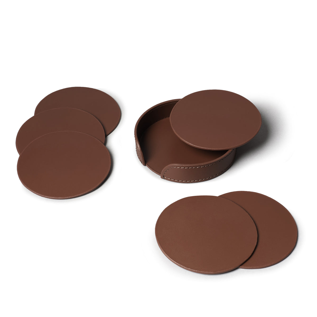Sterling Classic Coasters Round Antique Brown