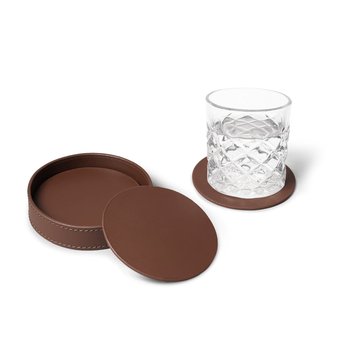 Sterling Classic Coasters Round Antique Brown