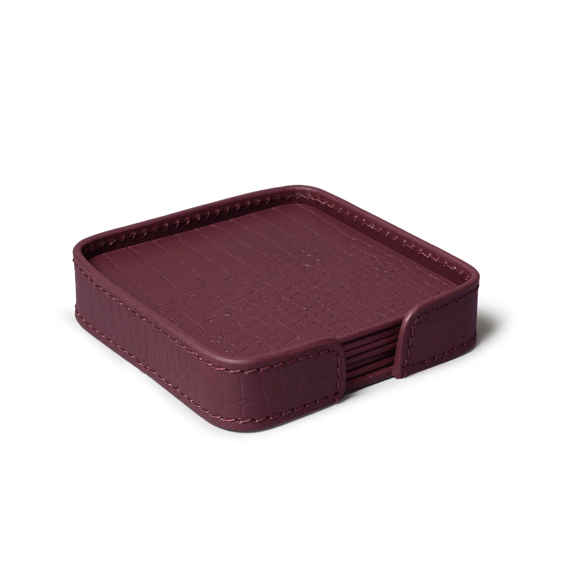 Sterling Croco Coasters Square Bordeaux