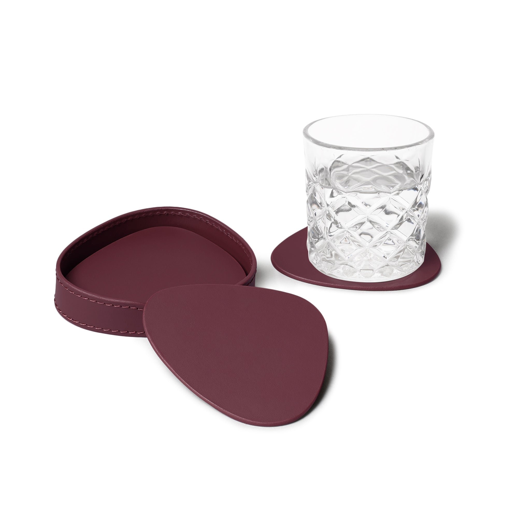 Sterling Classic Coasters Set Abstract Shape Bordeaux