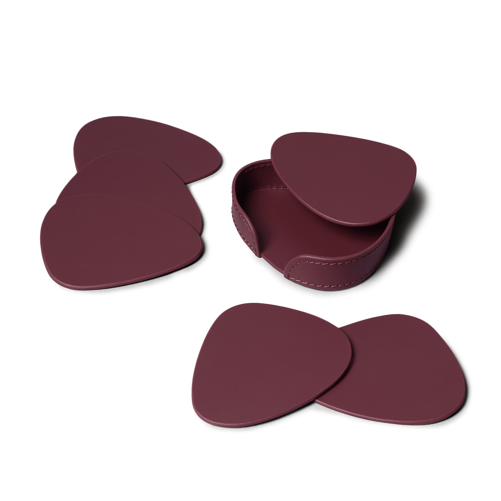 Sterling Classic Coasters Set Abstract Shape Bordeaux