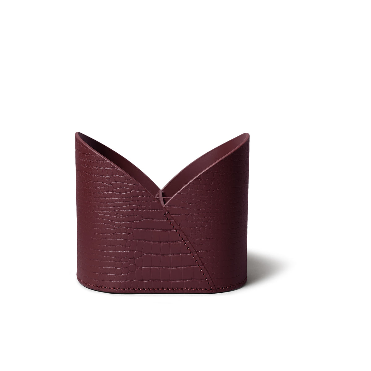 Sterling Croco Multipurpose Desk Caddy Bordeaux