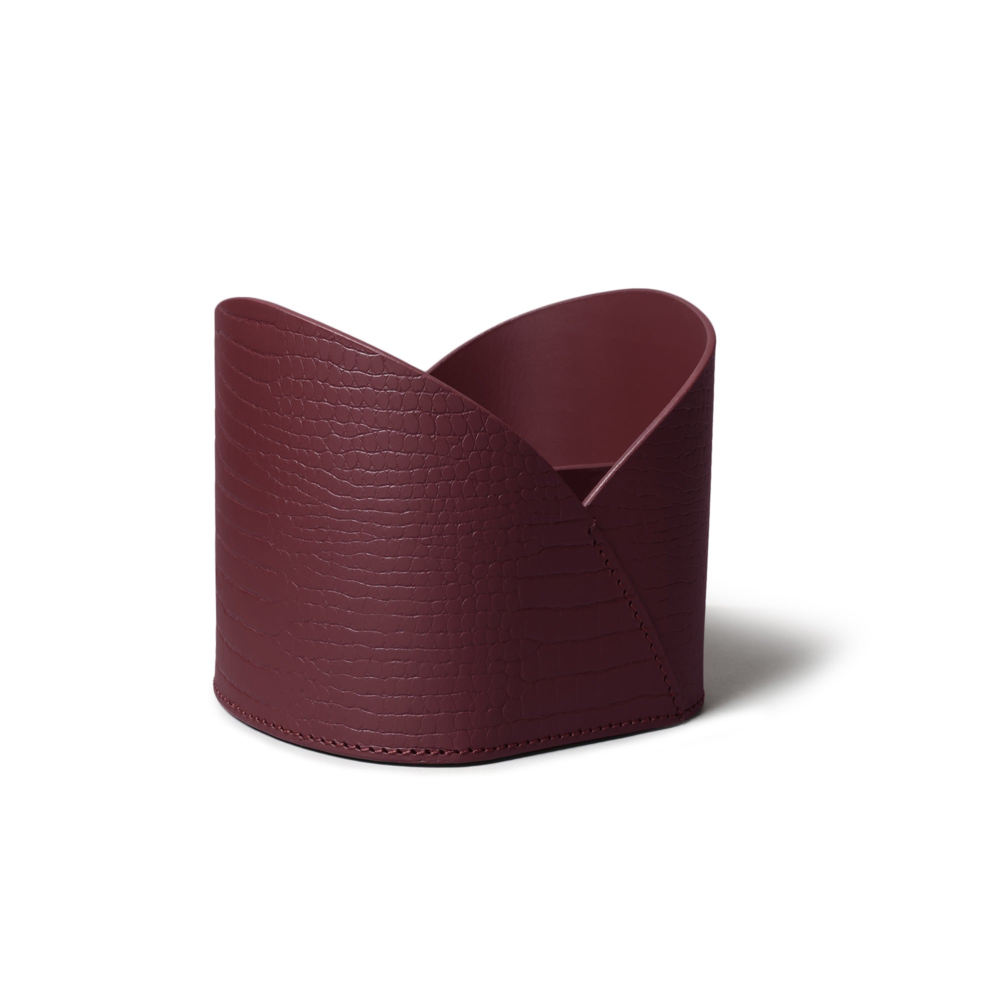 Sterling Croco Multipurpose Desk Caddy Bordeaux