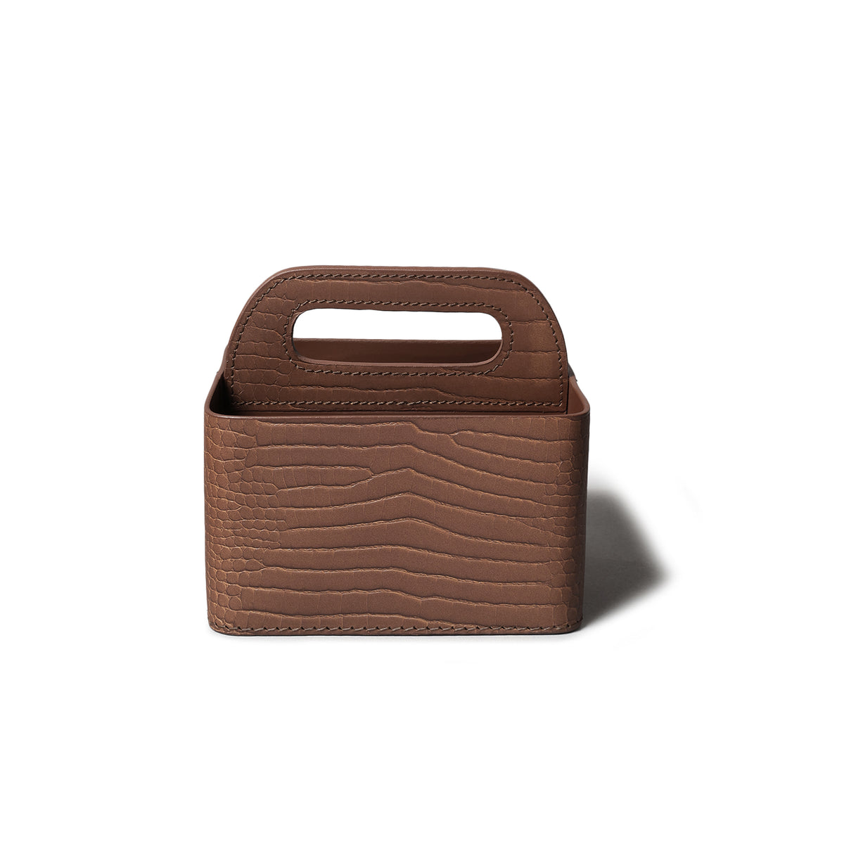 Sterling Croco Carry All Caddy Antique Brown