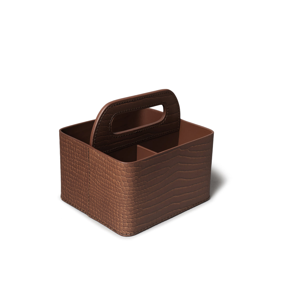 Sterling Croco Carry All Caddy Antique Brown