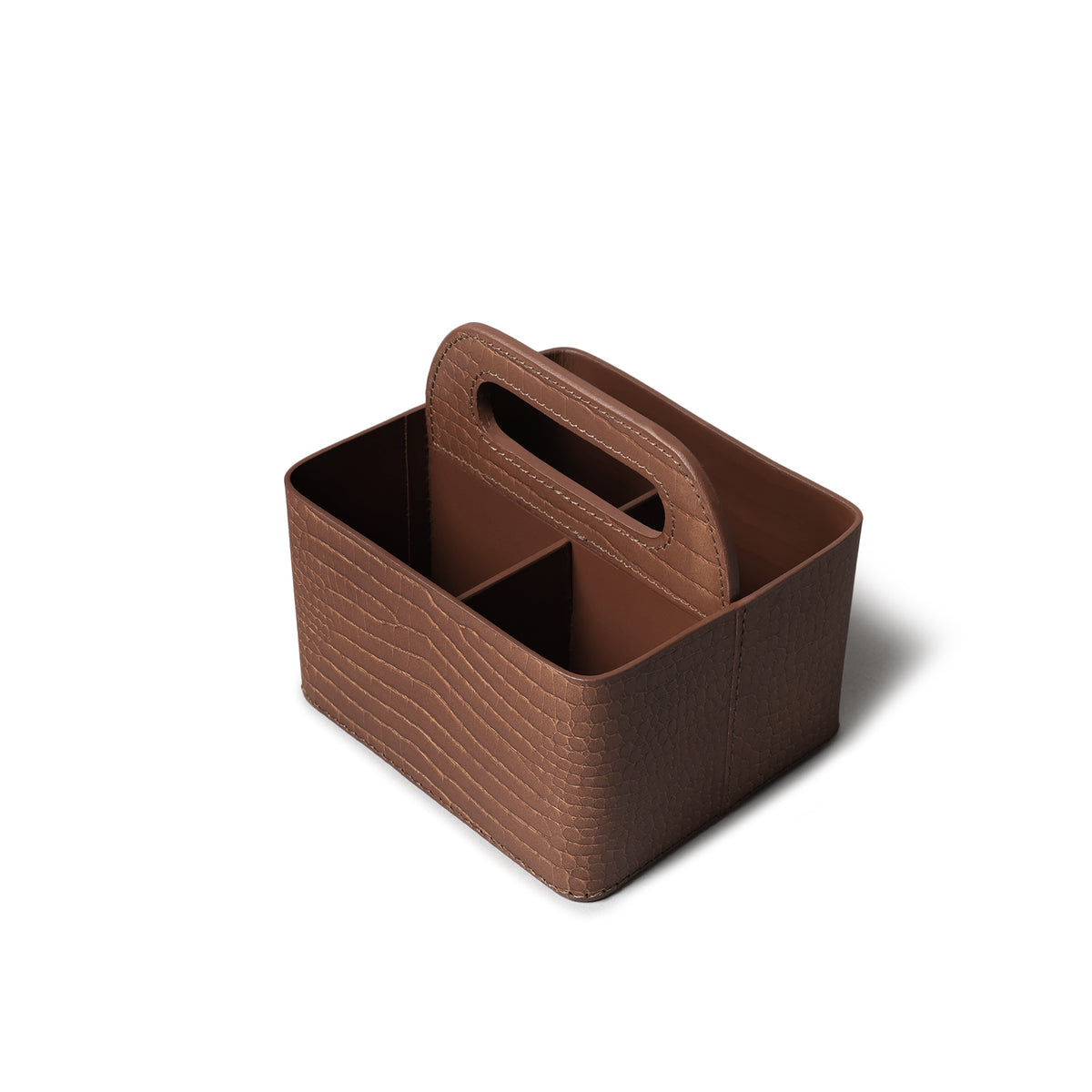 Sterling Croco Carry All Caddy Antique Brown