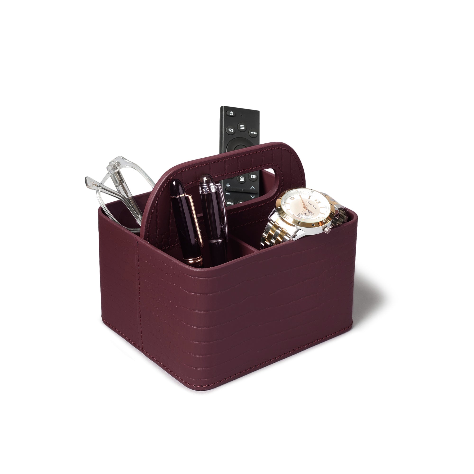 Sterling Croco Carry All Caddy Bordeaux