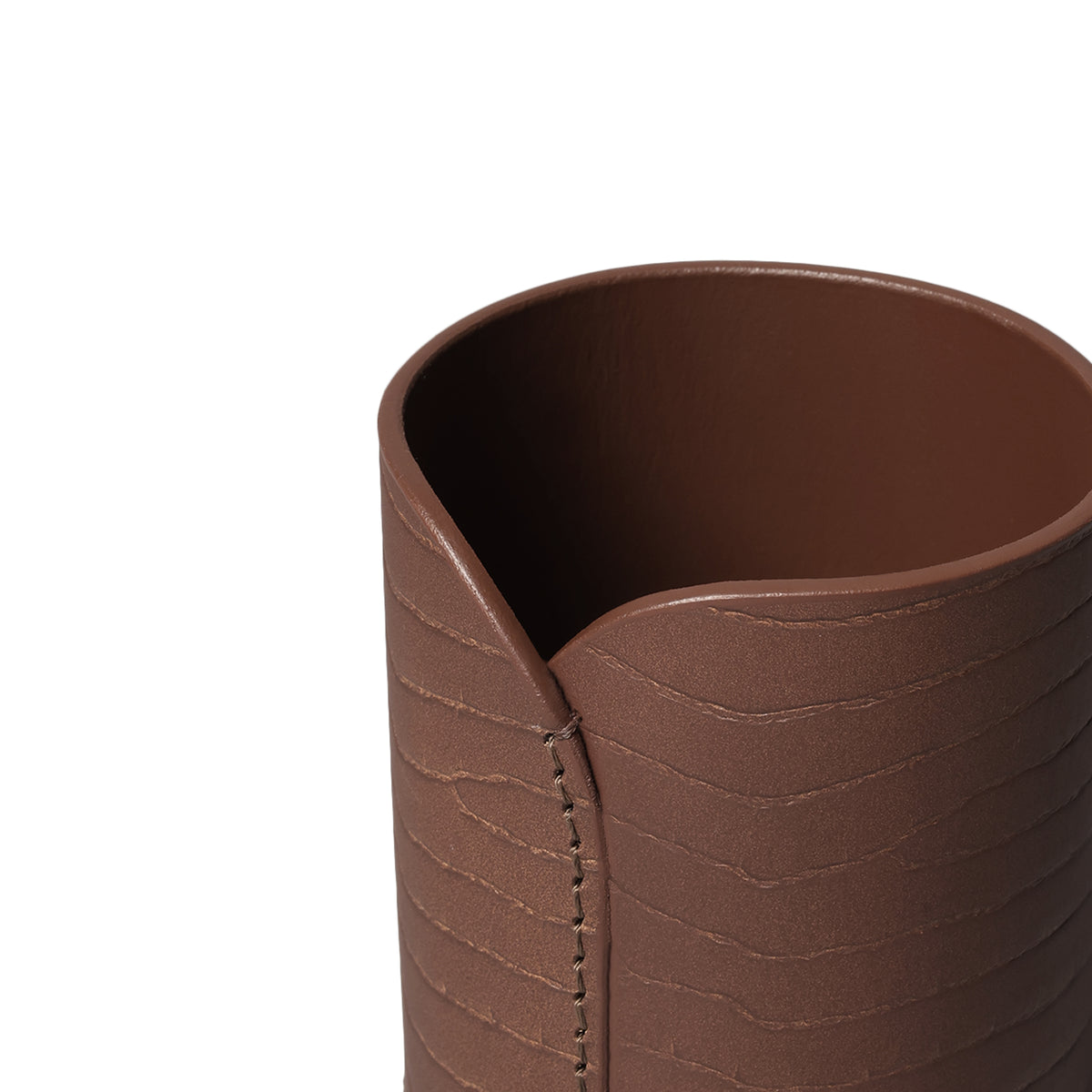 Sterling Croco Pencup Antique Brown