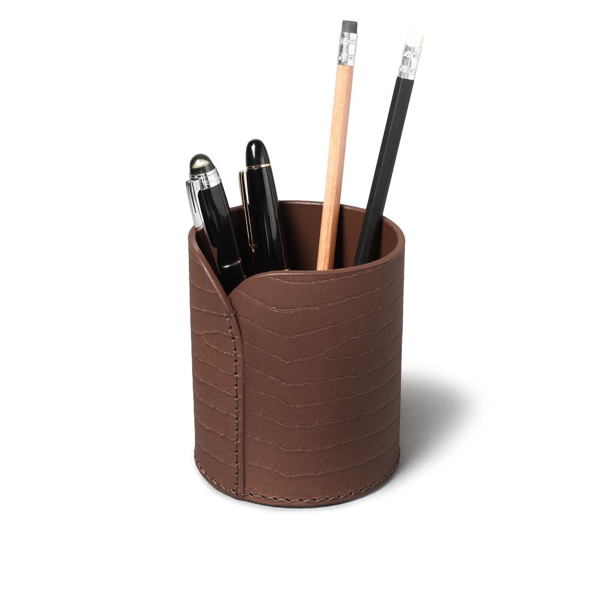 Sterling Croco Pencup Antique Brown