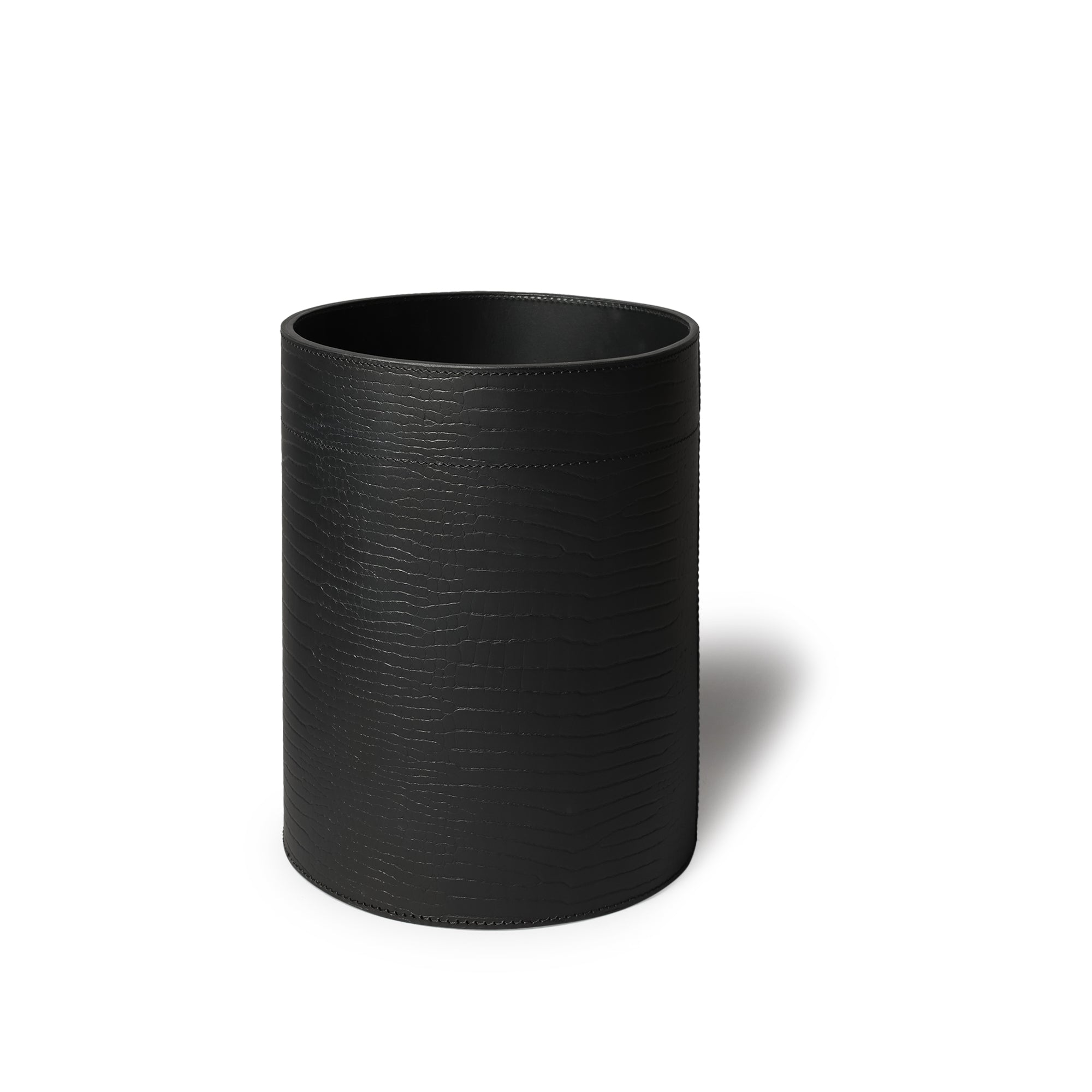 Sterling Croco Wastebin With Metal Inner Black