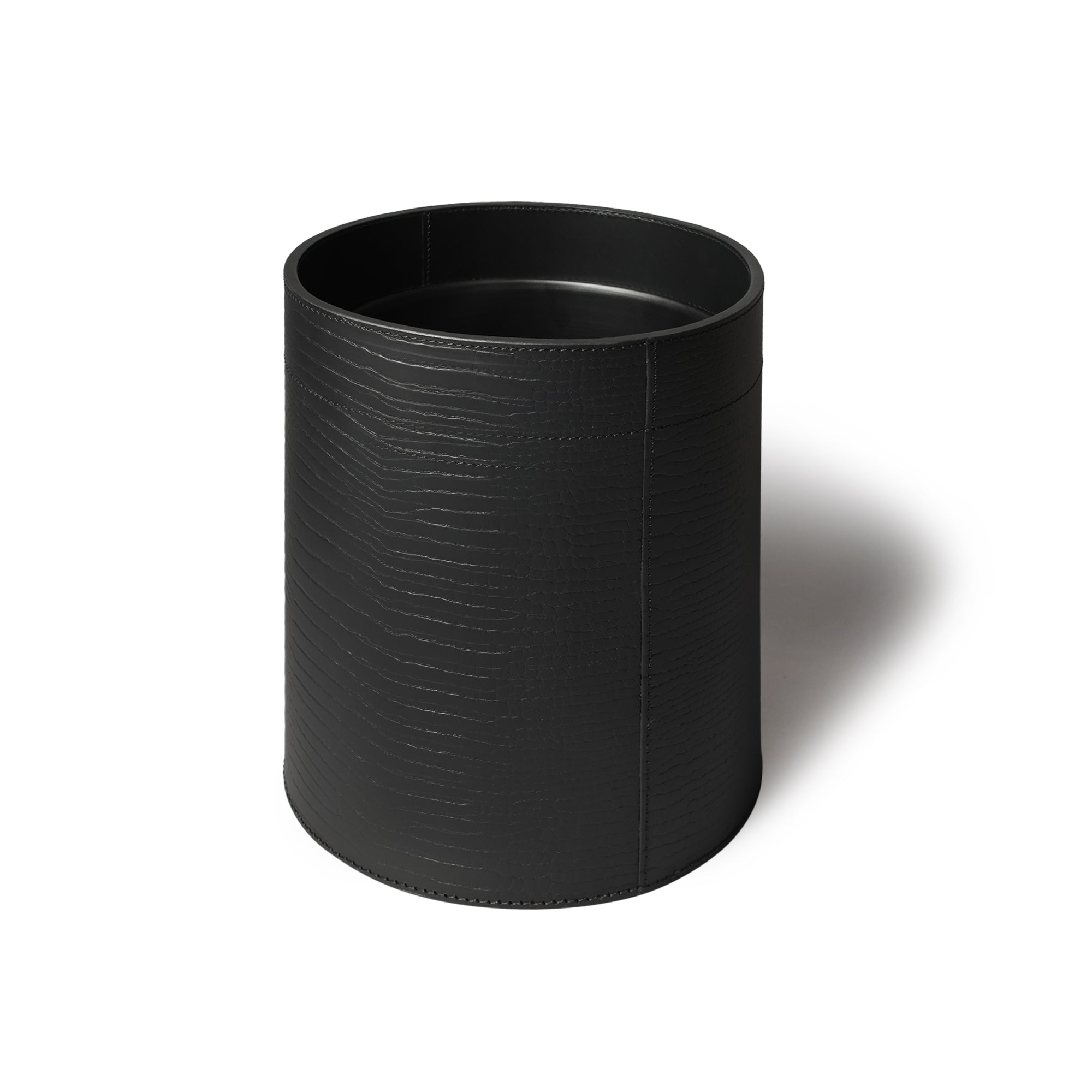 Sterling Croco Wastebin With Metal Inner Black