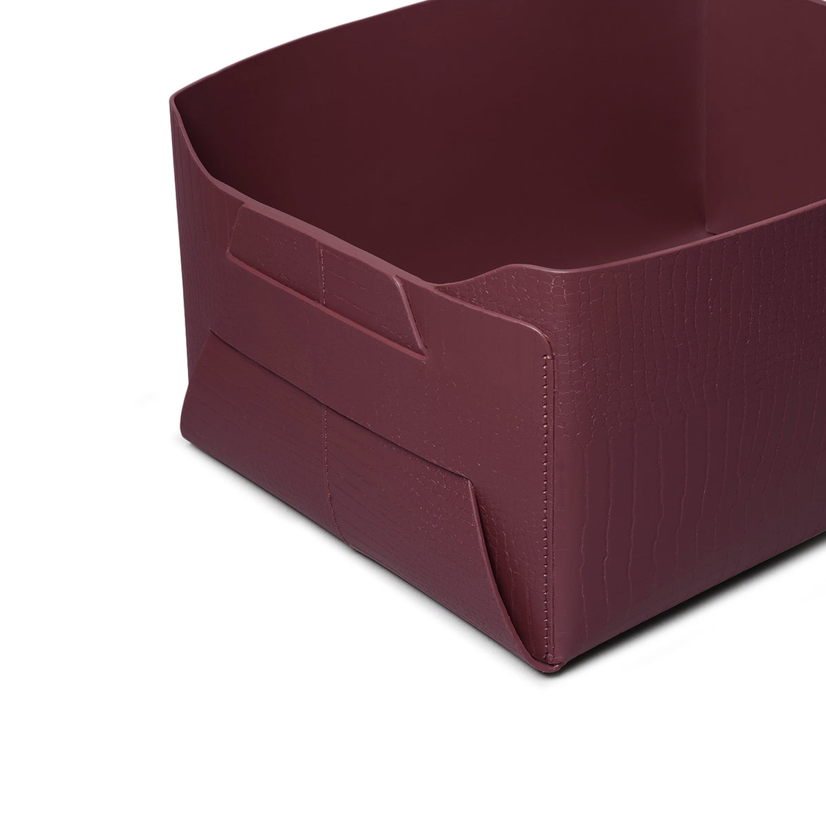 Sterling Croco Multipurpose Basket Bordeaux