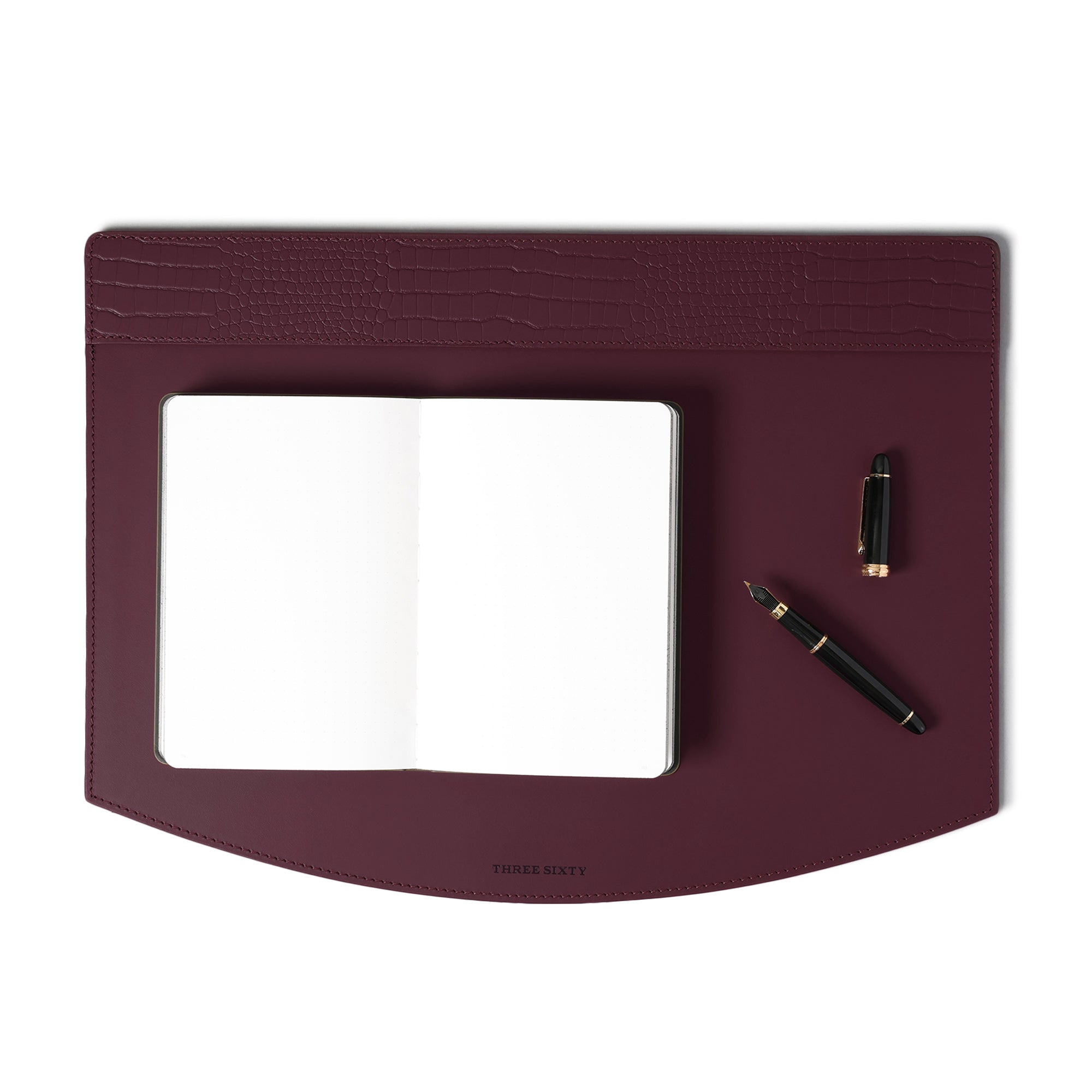 Sterling Croco Desk Blotter Bordeaux