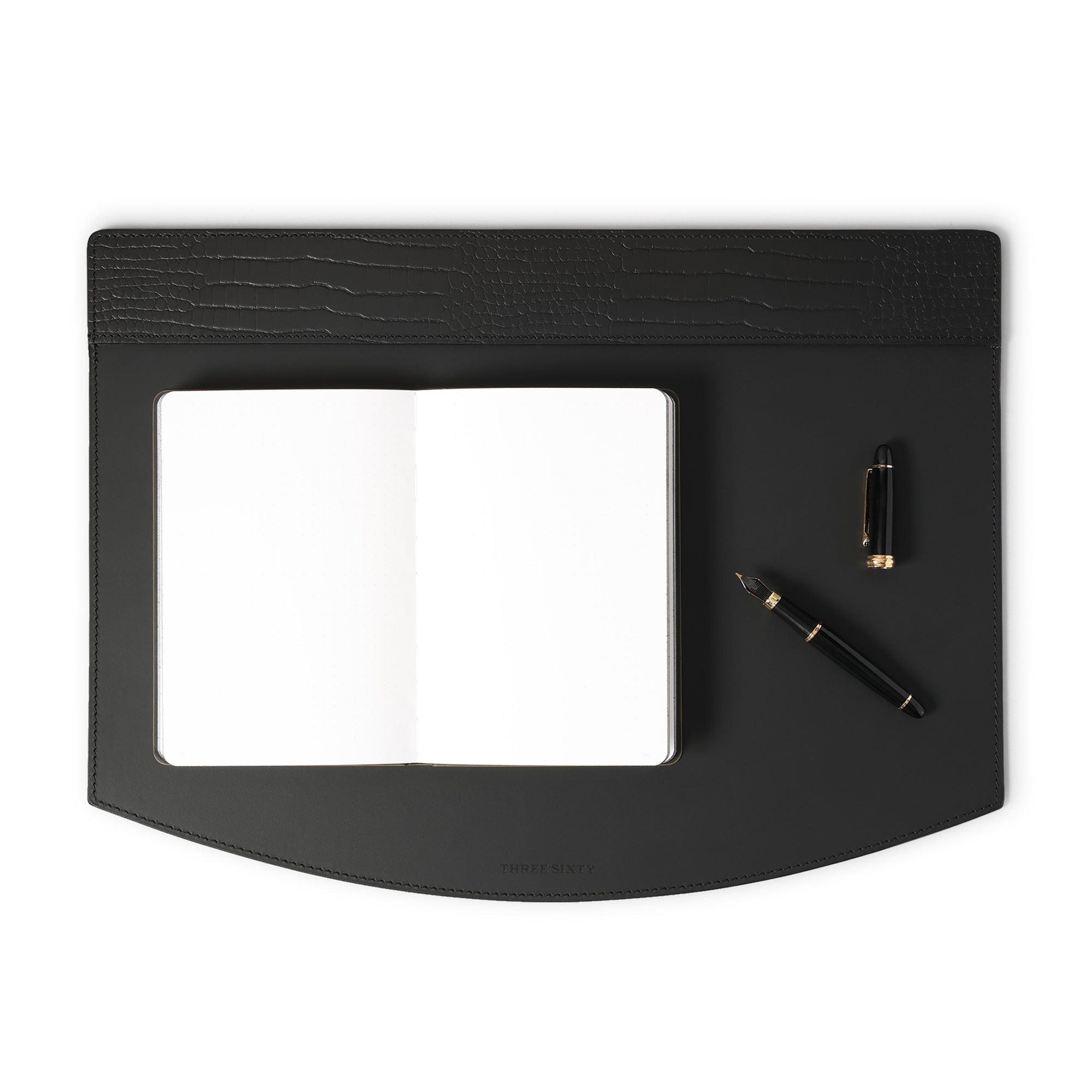 Sterling Croco Desk Blotter Black