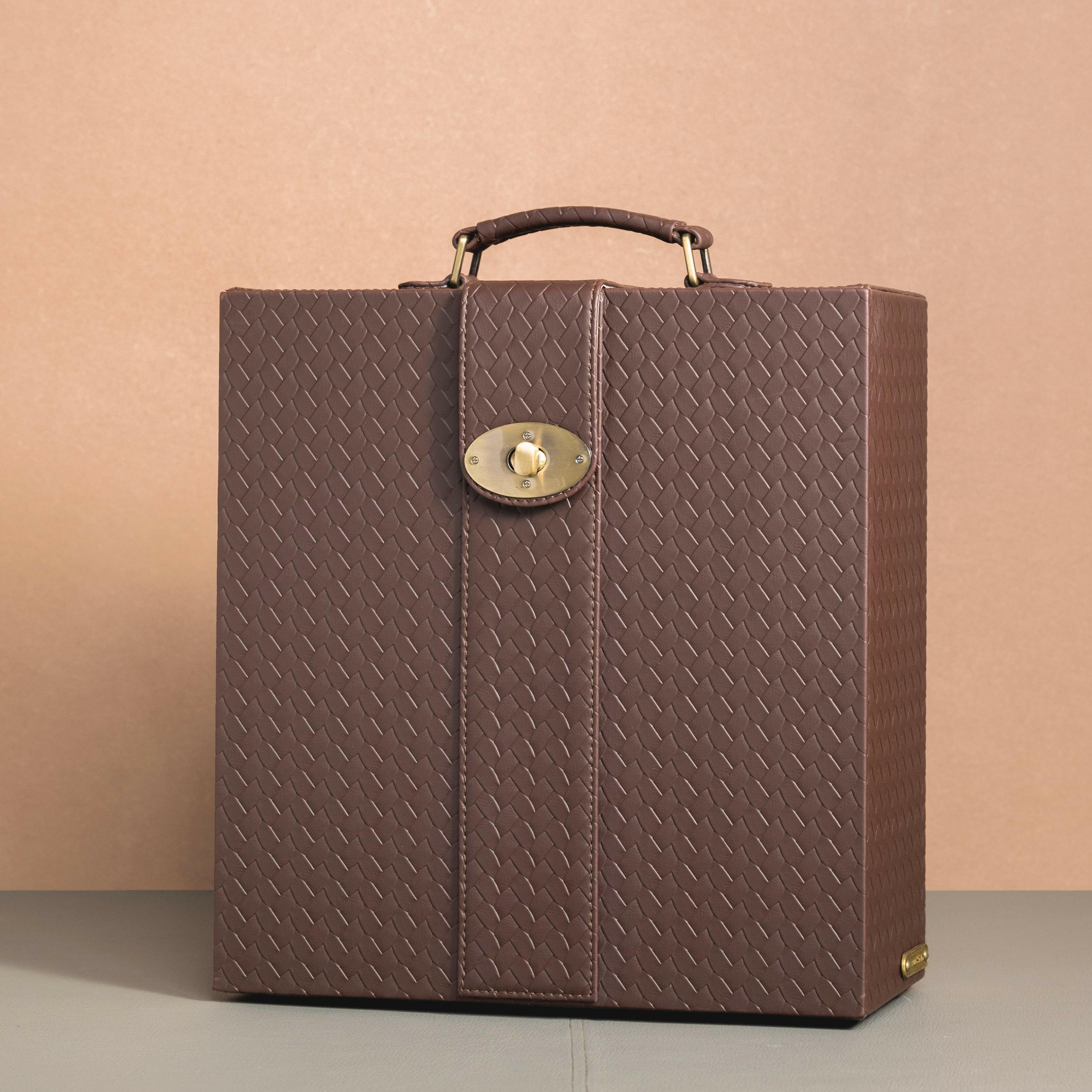 Entwine Briefcase Portable Bar Brown