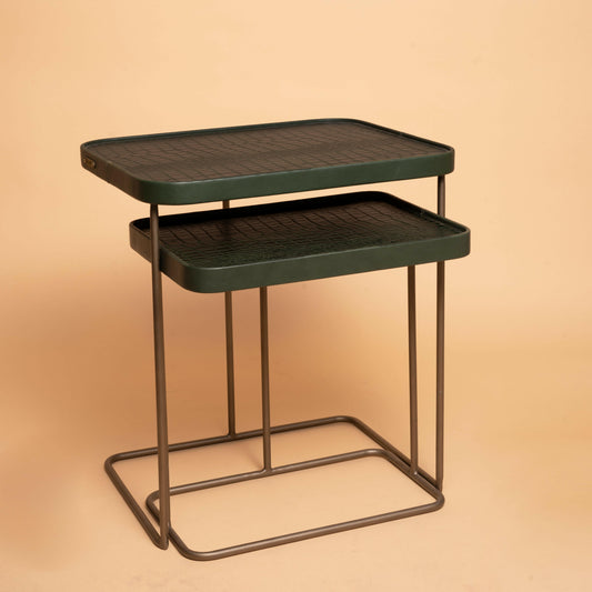 croco nested table green