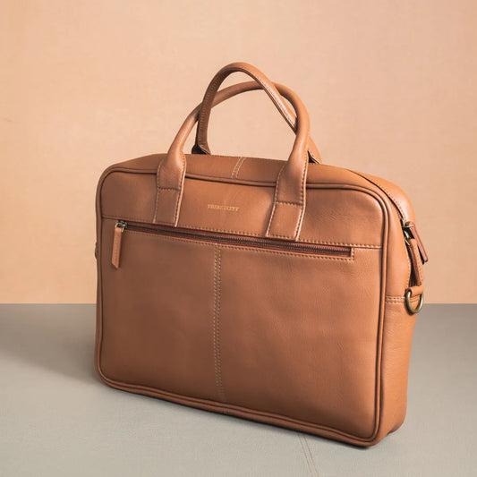 Classic Leather Laptop Bag Tan