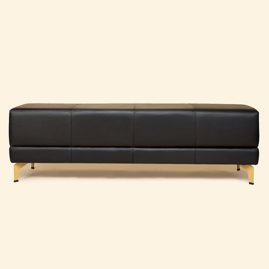 Leather Bench In Black Colour