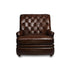 Leather High Back And Low Armrest Chesterfield Sofa In Brown Colour