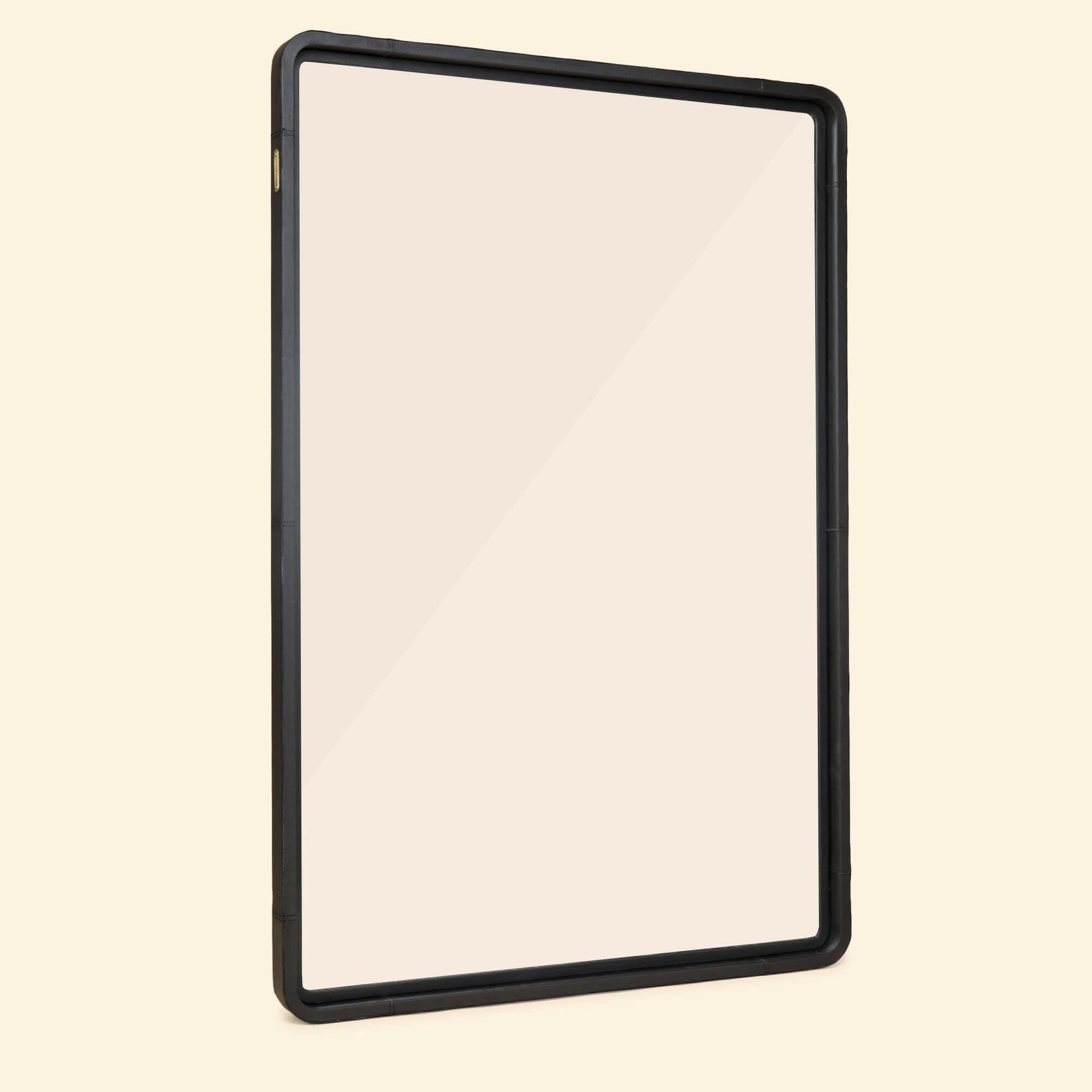 Leather Mirror in Black Colour