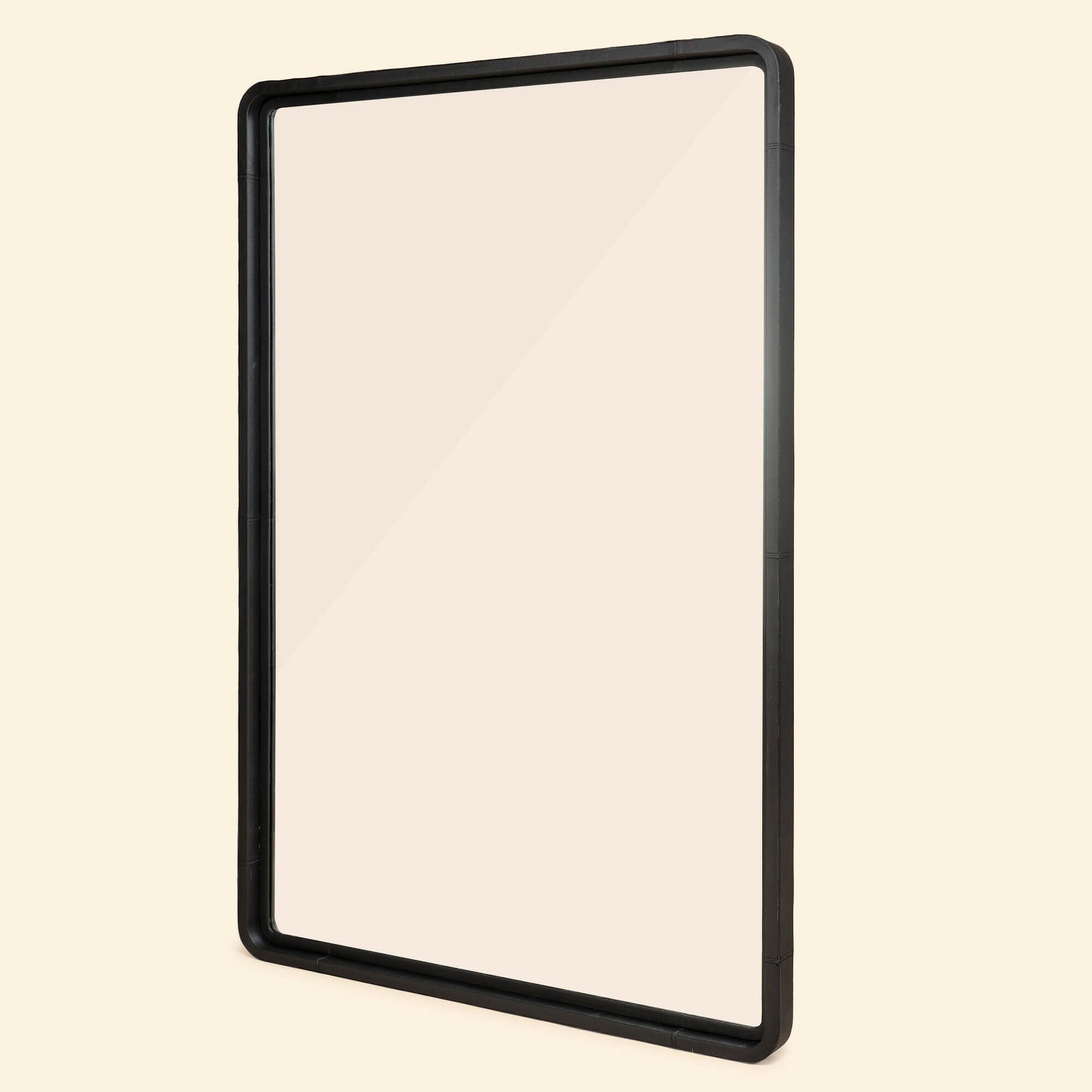 Leather Mirror in Black Colour