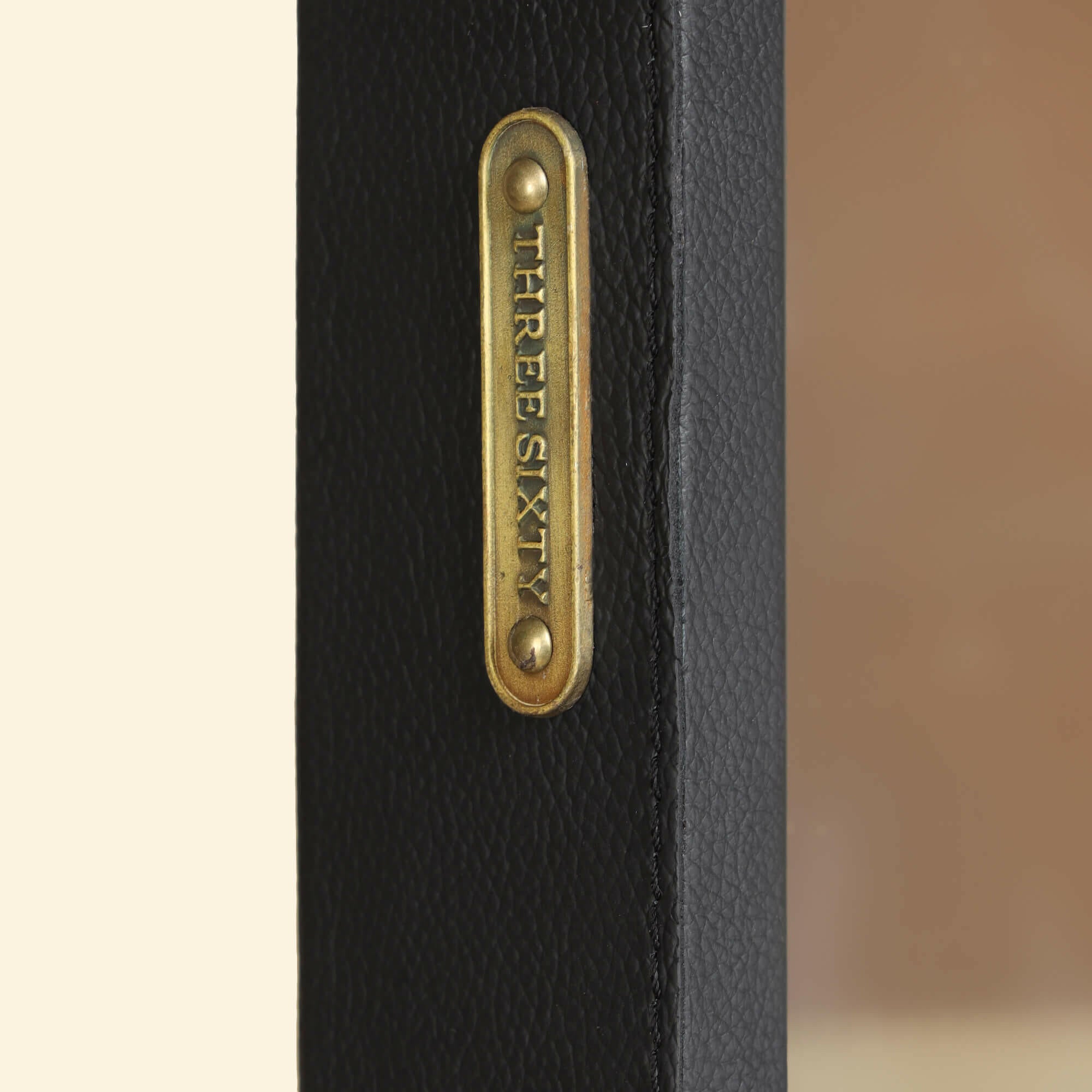 Leather Mirror in Black Colour