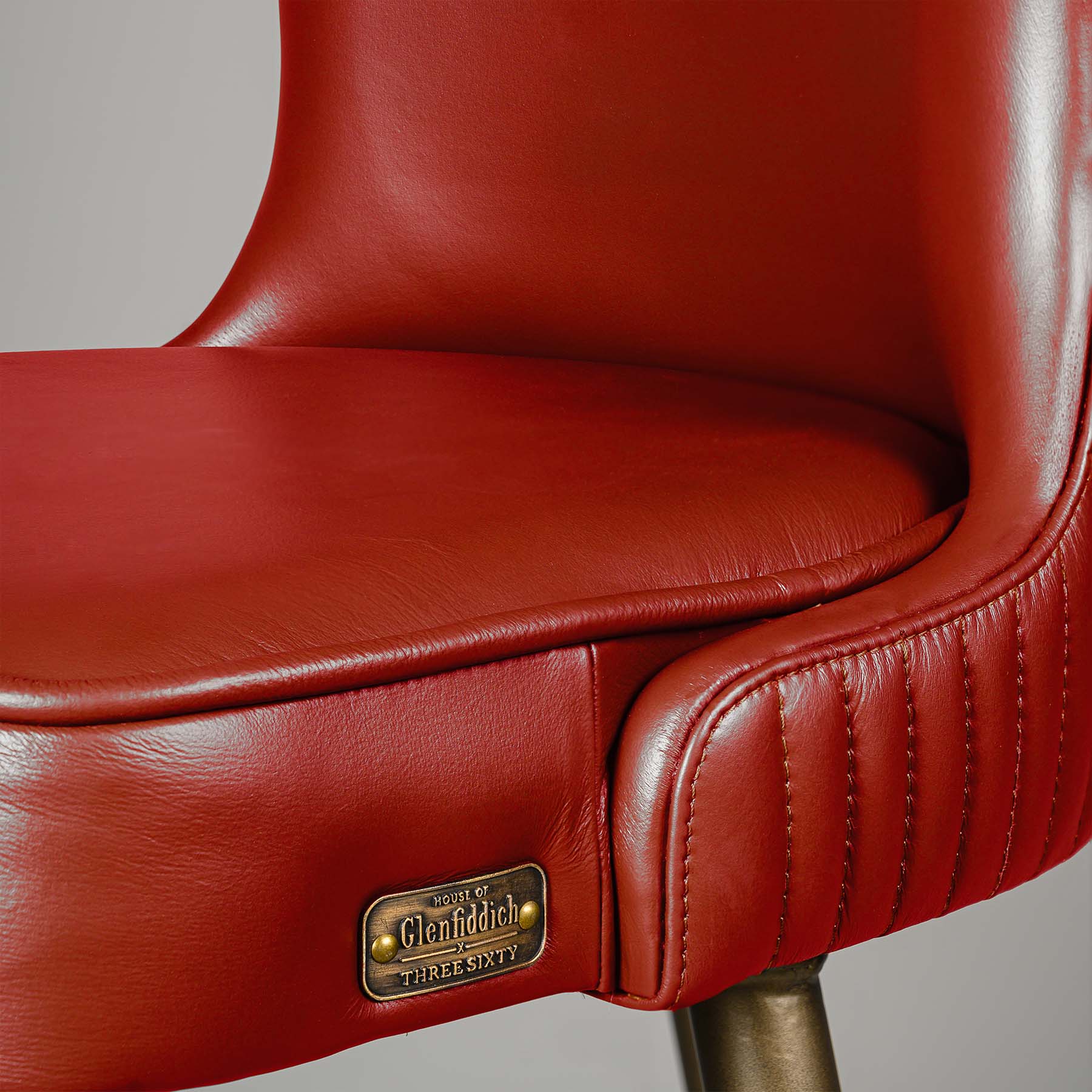 Linea Bar Stool Antique Legs Red