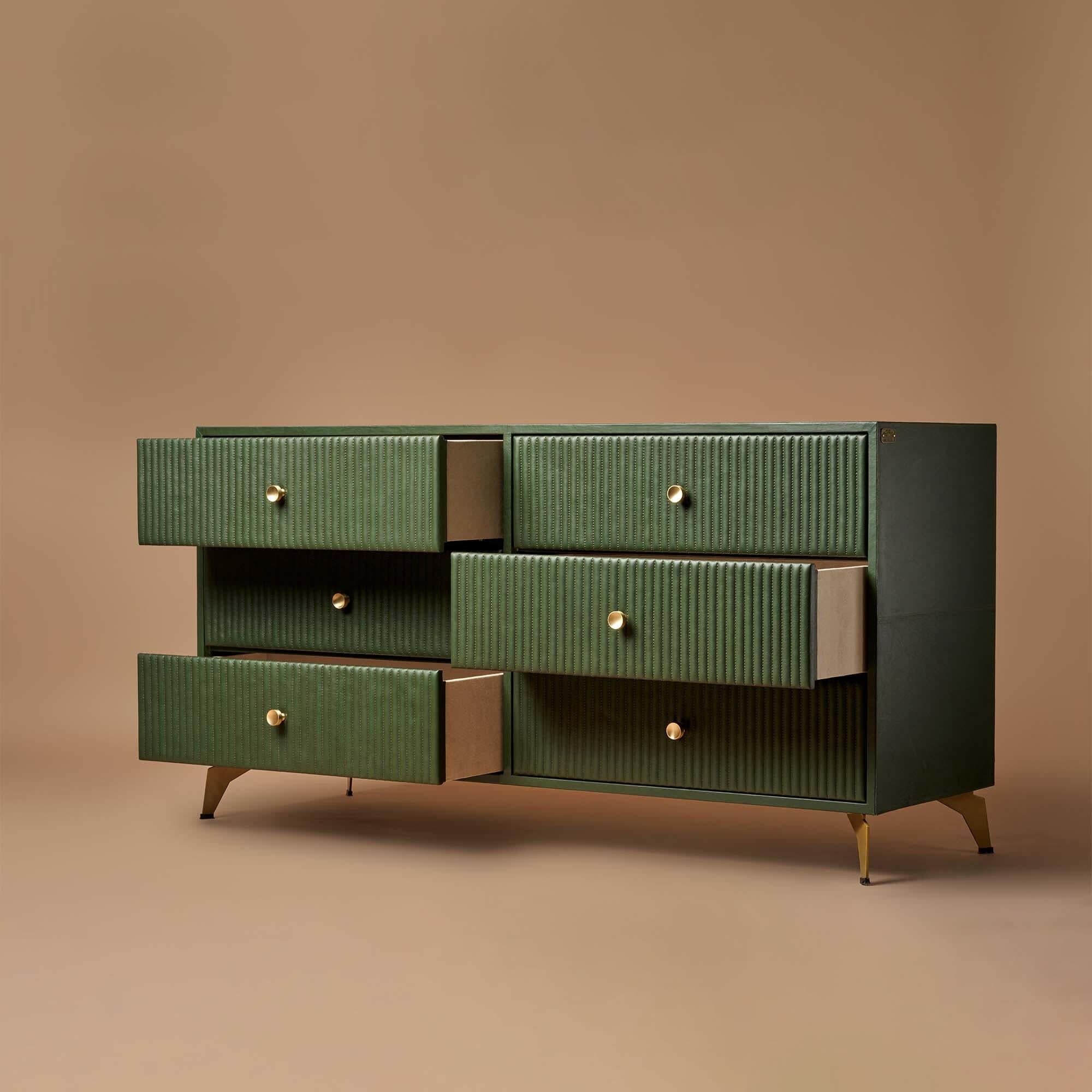 Linear Chest of Drawers Green