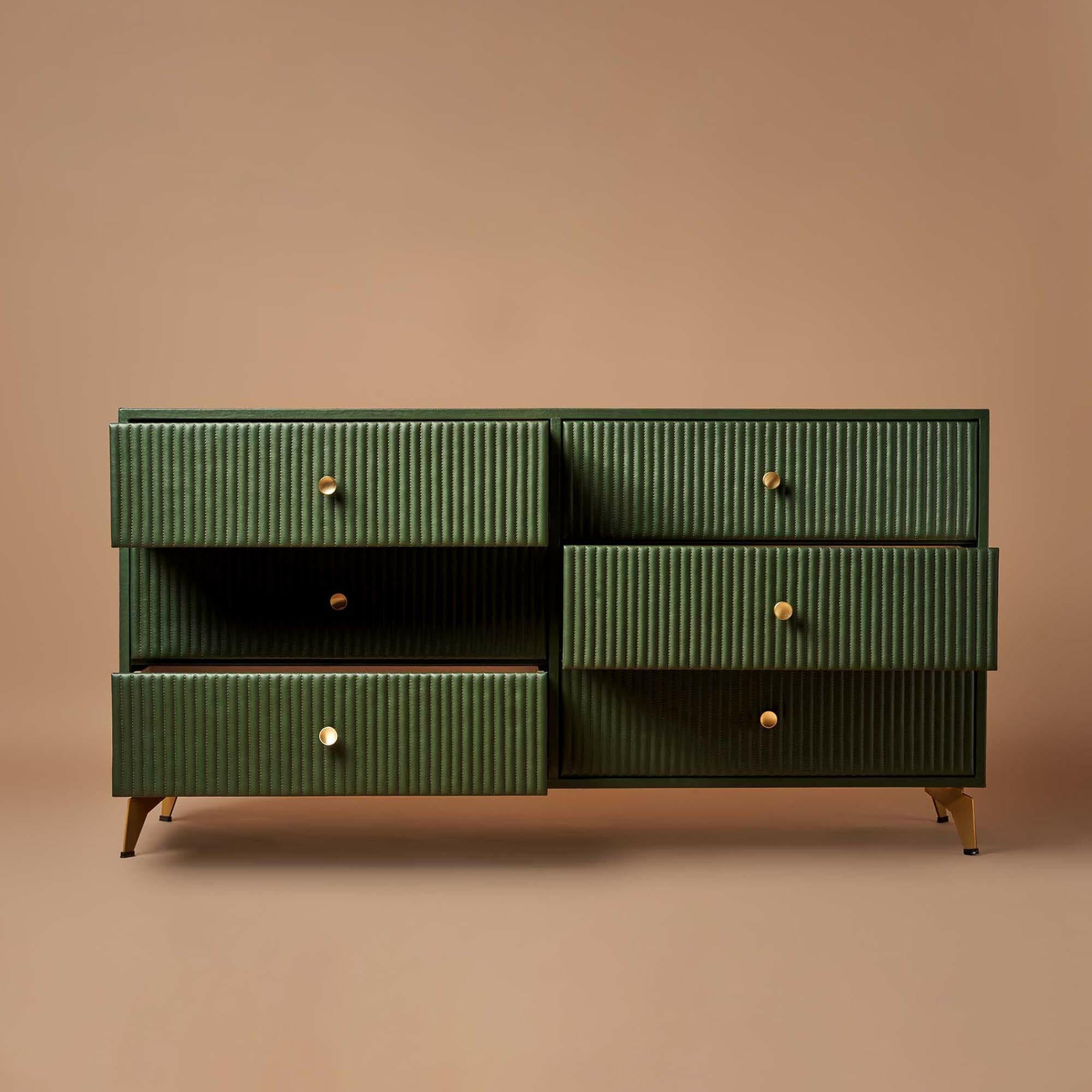 Linear Chest of Drawers Green